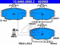 Set placute frana,frana disc PEUGEOT 205 (741A/C), PEUGEOT 205 Mk II (20A/C), PEUGEOT 309 (10C, 10A) - ATE 13.0460-2955.2