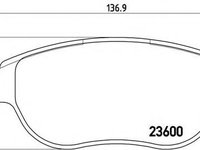 Set placute frana,frana disc PEUGEOT 206 hatchback (2A/C) (1998 - 2016) BREMBO P 61 068