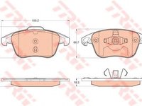 Set placute frana,frana disc PEUGEOT 208 (2012 - 2020) TRW GDB2025