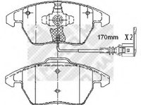 Set placute frana,frana disc PEUGEOT 307 (3A/C), PEUGEOT 307 SW (3H), PEUGEOT 307 CC (3B) - MAPCO 6695/1