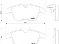 Set placute frana,frana disc PEUGEOT 407 (6D_) (2004 - 2020) BREMBO P 61 106