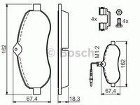 Set placute frana,frana disc PEUGEOT EXPERT Tepee (VF3V) (2007 - 2016) BOSCH 0 986 494 163 piesa NOUA