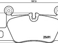 Set placute frana,frana disc PORSCHE 911 (991) (2011 - 2020) BREMBO P 65 031