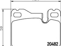 Set placute frana,frana disc PORSCHE 924, PORSCHE 928, PORSCHE 944 - HELLA PAGID 8DB 355 007-691