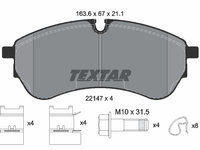 Set placute frana,frana disc punte fata (2214701 TEXTAR) MAN,VW