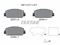 Set placute frana,frana disc punte fata (2279701 TEXTAR) ACURA (GAC),HONDA,HONDA (DONGFENG),HONDA (GAC)