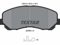 Set placute frana,frana disc punte fata (2358403 TEXTAR) CHRYSLER,DODGE,HYUNDAI,JEEP,LANCIA