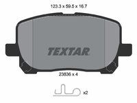 Set placute frana,frana disc punte fata (2383601 TEXTAR) GREAT WALL,PONTIAC,TOYOTA