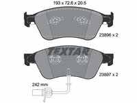 Set placute frana,frana disc punte fata (2389601 TEXTAR) AUDI,AUDI (FAW),VW