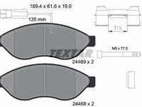 Set placute frana,frana disc punte fata (2446902 TEXTAR) Citroen,FIAT,OPEL,PEUGEOT,VAUXHALL