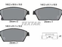 Set placute frana,frana disc punte fata (2503401 TEXTAR) BUICK,BUICK (SGM),CADILLAC,CHEVROLET,CHEVROLET (SGM),HOLDEN,OPEL,VAUXHALL