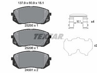 Set placute frana,frana disc punte fata (2520504 TEXTAR) HYUNDAI,HYUNDAI (BEIJING),KIA,KIA (DYK)