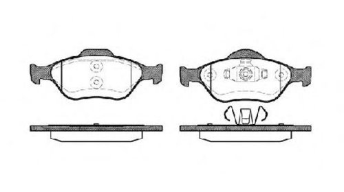 Set placute frana, frana disc punte fata FORD