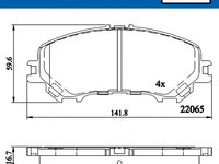 Set placute frana,frana disc punte fata (VKBP80557A SKF) NISSAN,RENAULT