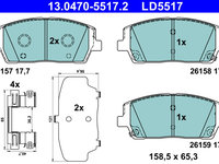 Set placute frana,frana disc punte fata (13047055172 ATE) HYUNDAI,KIA