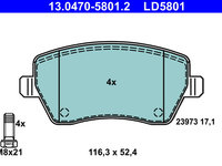 Set placute frana,frana disc punte fata (13047058012 ATE) NISSAN,RENAULT