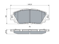 Set placute frana,frana disc punte fata (0986424899 BOSCH) LEXUS,TOYOTA