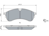 Set placute frana,frana disc punte fata (0986424930 BOSCH) VW