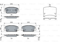 Set placute frana,frana disc punte fata (0986494671 BOSCH) HYUNDAI,KIA