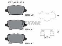 Set placute frana,frana disc puntea spate (2295301 TEXTAR) BUICK (SGM),HOLDEN,OPEL,VAUXHALL