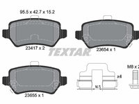 Set placute frana,frana disc puntea spate (2341703 TEXTAR) CHEVROLET,HOLDEN,HSV,KIA,OPEL,SATURN,SUBARU,VAUXHALL