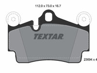 Set placute frana,frana disc puntea spate (2369402 TEXTAR) AUDI,PORSCHE,VW