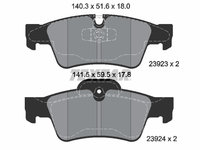 Set placute frana,frana disc puntea spate (2392301 TEXTAR) MERCEDES-BENZ