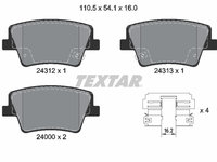 Set placute frana,frana disc puntea spate (2431201 TEXTAR) HYUNDAI