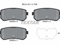 Set placute frana,frana disc puntea spate (2432001 TEXTAR) DODGE,HYUNDAI,HYUNDAI (BEIJING),KIA,KIA (DYK)