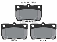 Set placute frana,frana disc puntea spate (2432301 TEXTAR) HONGQI,LEXUS,TOYOTA,TOYOTA (FAW)