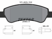 Set placute frana,frana disc puntea spate (2446501 TEXTAR) Citroen,FIAT,OPEL,PEUGEOT,VAUXHALL