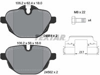 Set placute frana,frana disc puntea spate (2456181 TEXTAR) BMW,BMW (BRILLIANCE)