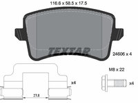 Set placute frana,frana disc puntea spate (2460681 TEXTAR) AUDI,AUDI (FAW)