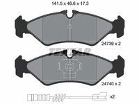 Set placute frana,frana disc puntea spate (2473901 TEXTAR) DODGE,FREIGHTLINER,MERCEDES-BENZ,VW