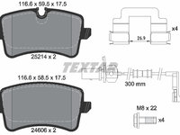 Set placute frana,frana disc puntea spate (2521401 TEXTAR) AUDI,AUDI (FAW),VW (SVW)