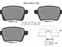 Set placute frana,frana disc puntea spate (2597301 TEXTAR) FIAT