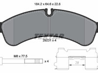 Set placute frana,frana disc puntea spate (2923101 TEXTAR) IRISBUS,IVECO