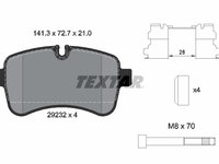 Set placute frana,frana disc puntea spate (2923201 TEXTAR) IVECO