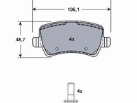 Set placute frana,frana disc puntea spate (MT476 MTR) FORD,LAND ROVER,VOLVO,VOLVO ASIA