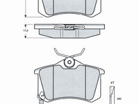 Set placute frana,frana disc puntea spate (MT622 MTR) SEAT,SKODA,VW