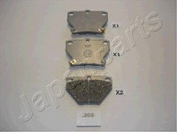 Set placute frana,frana disc puntea spate (PP203AF JAPANPARTS) NISSAN,TOYOTA