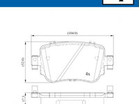 Set placute frana,frana disc puntea spate (VKBP90129 SKF) AUDI,SEAT,SKODA,VW