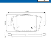 Set placute frana,frana disc puntea spate (VKBP90072 SKF) FORD,VOLVO