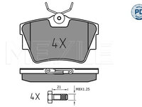 Set placute frana,frana disc puntea spate (0252398017PD MEYLE) FIAT,NISSAN,OPEL,RENAULT,VAUXHALL