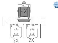 Set placute frana,frana disc puntea spate (0252191915 MEYLE) CHRYSLER,MERCEDES-BENZ