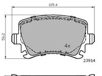 Set placute frana,frana disc puntea spate (VKBP90014 SKF) AUDI,SEAT,SKODA,VW