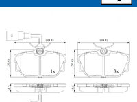 Set placute frana,frana disc puntea spate (VKBP90493E SKF) VW