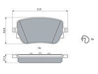 Set placute frana,frana disc puntea spate (0986424890 BOSCH) MERCEDES-BENZ