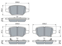 Set placute frana,frana disc puntea spate (0986424895 BOSCH) CHEVROLET,OPEL,VAUXHALL