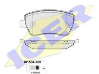 Set placute frana,frana disc RENAULT CLIO II caroserie (SB0/1/2_), NISSAN MARCH III (K12), RENAULT MODUS / GRAND MODUS (F/JP0_) - ICER 181534-700